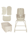 Стільчик для годування 3в1 Lionelo MADDIE SET BEIGE з функцією шезлонгу та ліжечком-колискою для немовлят, оберт на 360