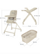 Стільчик для годування 3в1 Lionelo MADDIE SET BEIGE з функцією шезлонгу та ліжечком-колискою для немовлят, оберт на 360