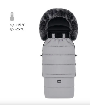 Зимний конверт в коляску или санки 2в1 Bair Arctic owl grey 2025