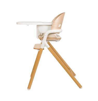 Стульчик для кормления 3в1 Lionelo CELIA WHITE NATURAL WOOD с регулировкой высоты сидения и подножки, съемный поднос, с трансормацией для старшего ребенка до 90 кг