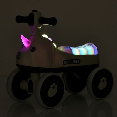 Каталка-толокарь детская BAMBI M 5856E-17 серая со световыми эффектами, музыка, дизайн в виде единорога, колеса EVA