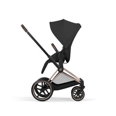 Коляска 2в1 Cybex Priam Comfort 5.0 Sepia Black шасі Rosegold складання люлька разом з шасі, великі колеса з амортизацією, ревервисний прогулянковий блок