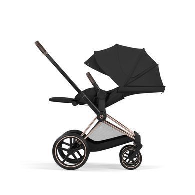 Коляска 2в1 Cybex Priam Comfort 5.0 Sepia Black шасі Rosegold складання люлька разом з шасі, великі колеса з амортизацією, ревервисний прогулянковий блок