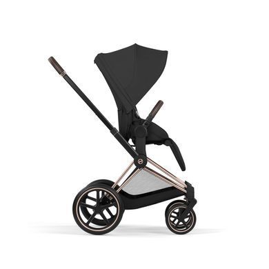 Коляска 2в1 Cybex Priam Comfort 5.0 Sepia Black шасі Rosegold складання люлька разом з шасі, великі колеса з амортизацією, ревервисний прогулянковий блок