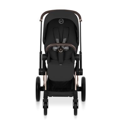 Коляска 2в1 Cybex Priam Comfort 5.0 Sepia Black шасі Rosegold складання люлька разом з шасі, великі колеса з амортизацією, ревервисний прогулянковий блок