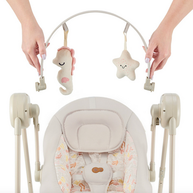 Шезлонг-гойдалка Kinderkraft Swingee Beige (KBSWIN00GRY0000)