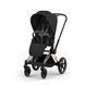 Коляска 2в1 Cybex Priam Comfort 5.0 Sepia Black шасі Rosegold складання люлька разом з шасі, великі колеса з амортизацією, ревервисний прогулянковий блок