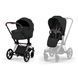 Коляска 2в1 Cybex Priam Comfort 5.0 Sepia Black шасі Rosegold складання люлька разом з шасі, великі колеса з амортизацією, ревервисний прогулянковий блок
