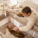 Ліжко-манеж с пеленатором Kinderkraft Leody Up Beige (KCLEODUPBEG00AC) з пеленальним столиком, 2 рівні матраци, легке складання, органайзер, мобіль