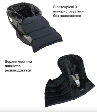 Зимовий конверт у коляску чи санки 2в1 Bair Arctic indigo blue 2025