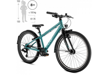 Детский велосипед Puky CYKE 24-8 ALU ACTIVE Turquoise Freewheel 4467 для детей 8 лет+
