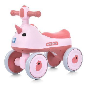 Каталка-толокарь детская BAMBI M 5856E-8 розовая со световыми эффектами, музыка, дизайн в виде единорога, колеса EVA
