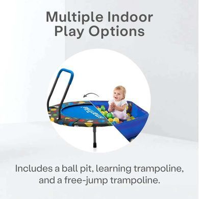 Батут дитячий 3 в 1 SmarTrike Trampoline з компактним складанням, басейном з кульками, м&rsquo;який каркас без пружин, діаметр 91 см