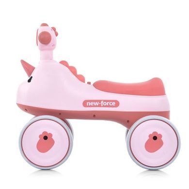 Каталка-толокар дитяча BAMBI M 5856E-8 рожева зі світловими ефектами, музика, дизайн у вигляді єдинорога, колеса EVA