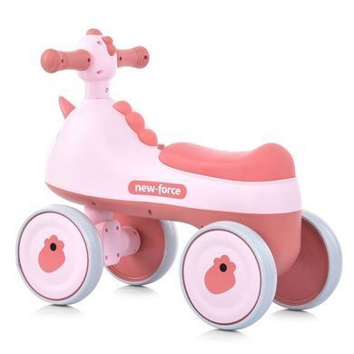 Каталка-толокар дитяча BAMBI M 5856E-8 рожева зі світловими ефектами, музика, дизайн у вигляді єдинорога, колеса EVA