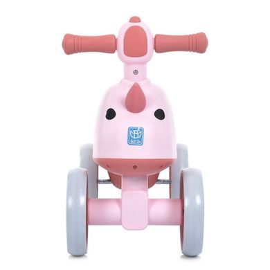 Каталка-толокар дитяча BAMBI M 5856E-8 рожева зі світловими ефектами, музика, дизайн у вигляді єдинорога, колеса EVA