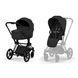 Коляска 2в1 Cybex Priam Comfort 5.0 Sepia Black шасі Matt Black складання люлька разом з шасі, великі колеса з амортизацією, ревервисний прогулянковий блок