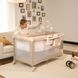 Ліжко-манеж с пеленатором Kinderkraft Leody Up Grey (KCLEODUPGRY0000) з пеленальним столиком, 2 рівні матраци, легке складання, органайзер, мобіль