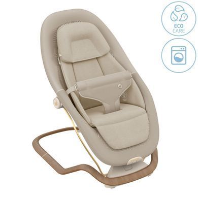 Шезлонг-гойдалка Maxi-Cosi Dove Pro Elegance Beige з еко-тканинами, вкладиш для новонароджених, режим вібрації CloudSoft