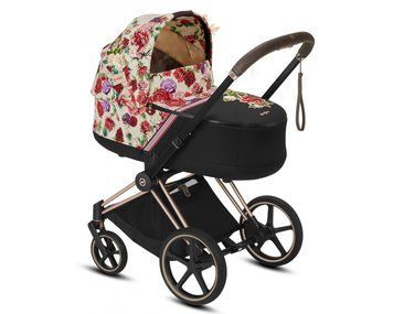 Коляска Cybex ePriam & каркас Chrome Black (с электроприводом) + люлька Lux R Spring Blossom Light