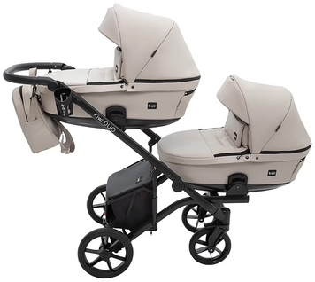 Коляска 2 в 1 для двойни Bair Kiwi DUO Soft BKD-33 капучино
