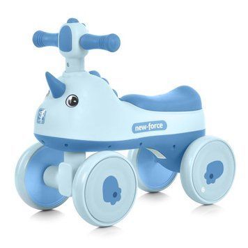 Каталка-толокарь детская BAMBI M 5856E-12 голубой со световыми эффектами, музыка, дизайн в виде единорога, колеса EVA