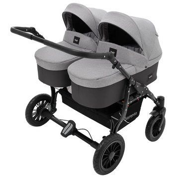 Коляска 2 в 1 для двойни Bair Sorento Duo, серый-графит (BS-02)