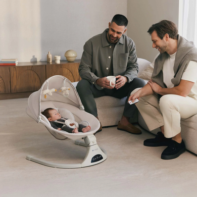 Електричний шезлонг-гойдалка 2в1 Kinderkraft Tulsy Beige (KBTULS00BEG0000)