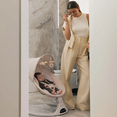 Електричний шезлонг-гойдалка 2в1 Kinderkraft Tulsy Beige (KBTULS00BEG0000)