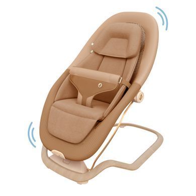 Шезлонг-гойдалка Maxi-Cosi Dove Pro Elegance Bronze з еко-тканинами, вкладиш для новонароджених, режим вібрації CloudSoft