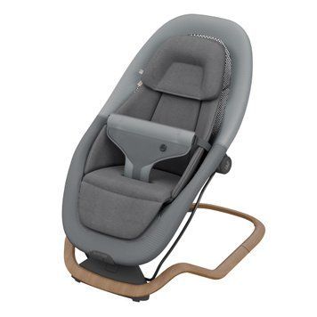 Шезлонг-качели Maxi-Cosi Dove Pro Elegance Graphite с эко-тканями, вкладыш для новорожденных, режим вибрации CloudSoft