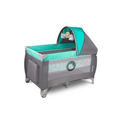 Детский манеж-кроватка Lionelo Sven Plus Grey Turquoise
