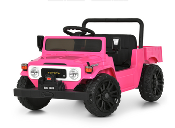 Дитячий електромобіль Bambi Racer Джип M 6308EBLR-8 рожевий з індикатором заряду, ремені безпеки, фари зі світлом