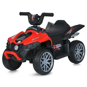 Квадроцикл дитячий з акумулятором Bambi Racer M 6181EL-3 червоний зі світними фарами, музика, педаль газу