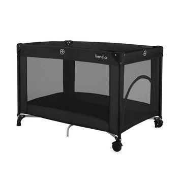 Манеж Lionelo AMELIE BLACK CARBON з компактним складанням, легка вага, сумка для транспортування, матрац із піни T25