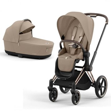 Універсальна коляска 2 в 1 Cybex Priam 4.0 Cozy Beige шасі Rosegold