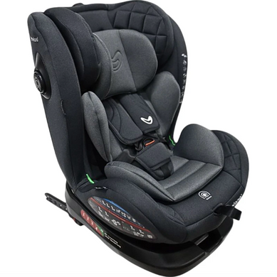 Автокрісло VELANO Aura i-Size ISOFIX grey з поворотом на 360, сигнал непристебнутого ременя, подушка для новонароджених, ремінь Top Tether