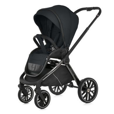 Універсальна коляска 2в1 El Camino Prestige ME 1124-3 Black з реверсивним блоком, великі колеса, амортизація, компактне складання