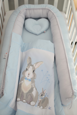 Кокон-гніздечко з пледом Baby Veres Summer Bunny blue