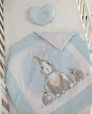 Кокон-гніздечко з пледом Baby Veres Summer Bunny blue