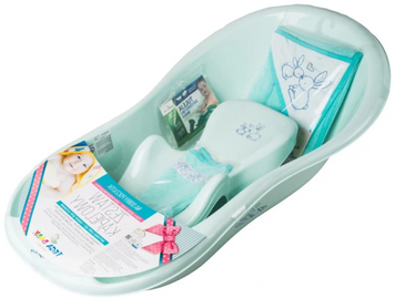 Детская ванна с набором аксессуаров TEGA BABY 102 см mint зайчики