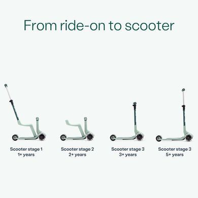 Детский самокат-беговел SmarTrike Xtend Mini-ride Green с регулировкой руля, легкий вес, компактная сборка, LED-подсветка колес