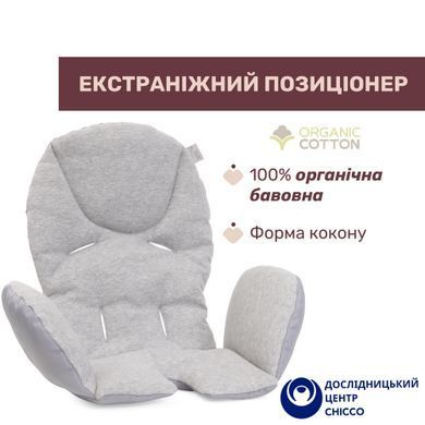 Стільчик для годування Chicco Polly Armonia White з колесами для переміщення, компактне складання, 3 рівні нахилу спинки