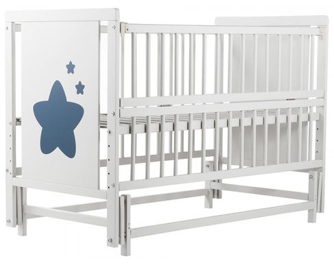 Кровать Babyroom Звездочка Z-02 маятник, откидной бок бук белый