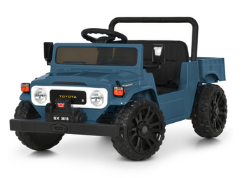 Дитячий електромобіль Bambi Racer Джип  M 6308EBLR-4 синій з індикатором заряду, ремені безпеки, фари зі світлом