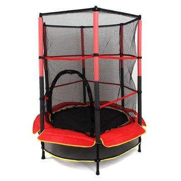 Батут круглий з сіткою Tilly 55" BT-RJ-0072 червоний діаметр 140 см, навантаження до 100 кг