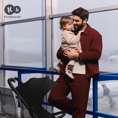 Прогулочная коляска Kinderkraft Pilot 2 Midnight Black (KSPILO02BLK0000) размер ручной клади, легкая и компактная, автоматическая сборка