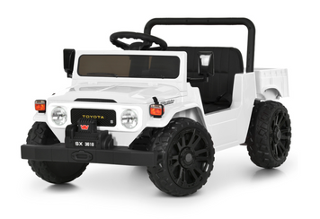 Дитячий електромобіль Bambi Racer Джип M 6308EBLR-1 білий з індикатором заряду, ремені безпеки, фари зі світлом