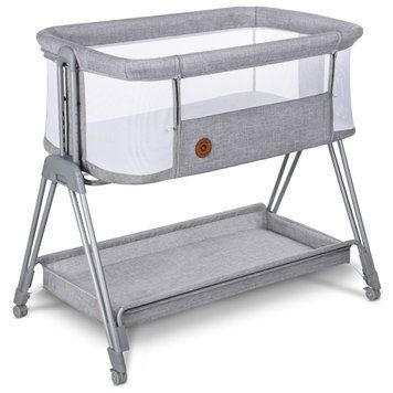 Приставная детская кроватка 2 в 1 Lionelo Luna Grey Concrete