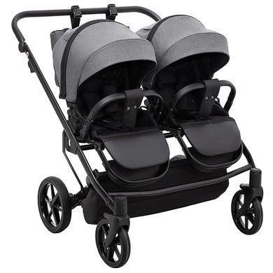 Коляска 2 в 1 для двойни Adamex Leo Duo Tip TК-57 Graphite